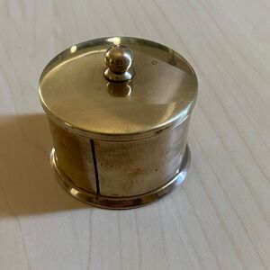 Vintage Brass Round Stamp Dispenser with Lid